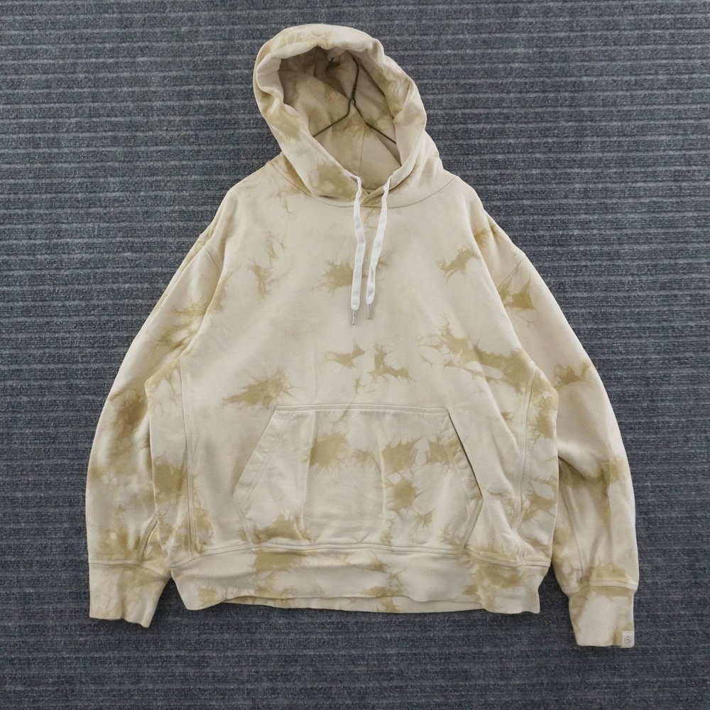 Rag & Bone Hoodie Mens XL Tan Tie Dye Relaxed Fit Long Sleeve Sweatshirt